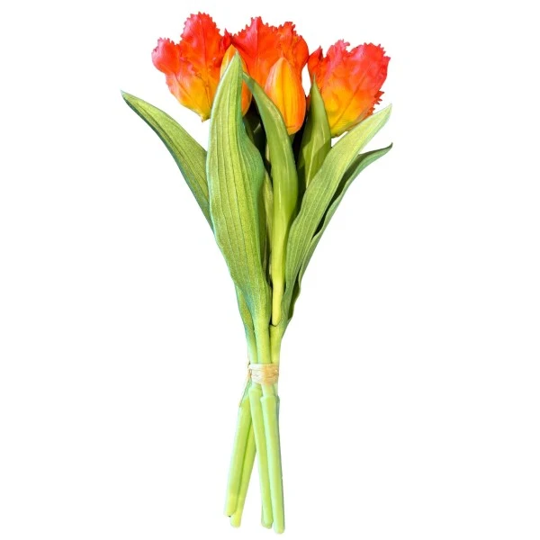 PARROT TULIP BOUQUET-5 ORANGE 30CM