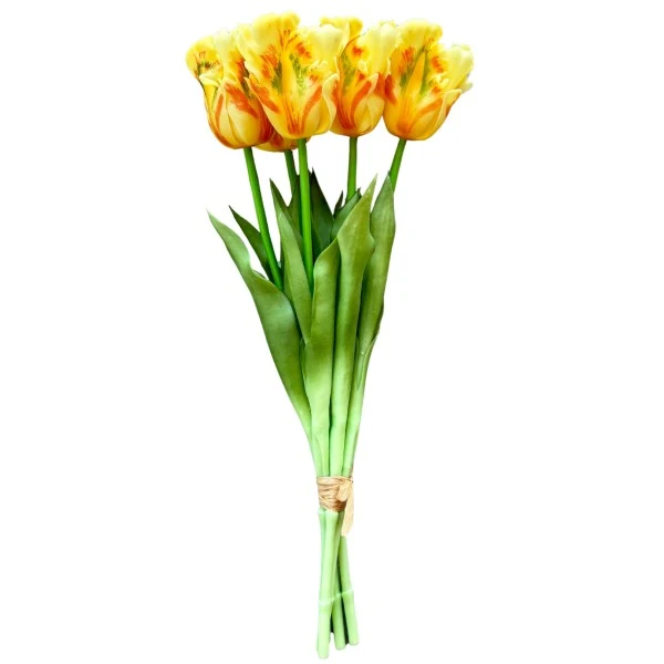 PARROT TULIP BOUQUET-5 YELLOW 45CM