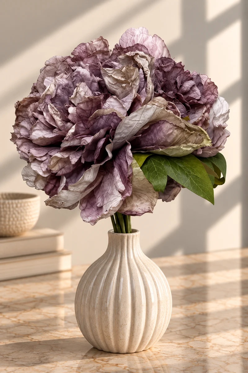 PEONY HYDRANGEA BUNDLE DRY PURPLE