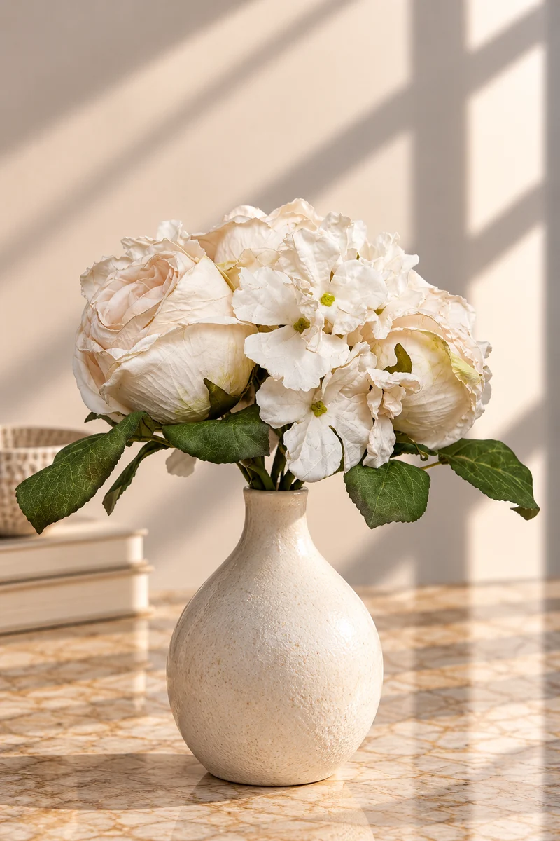 ROSE HYDRANGEA ANTIQUE WHITE