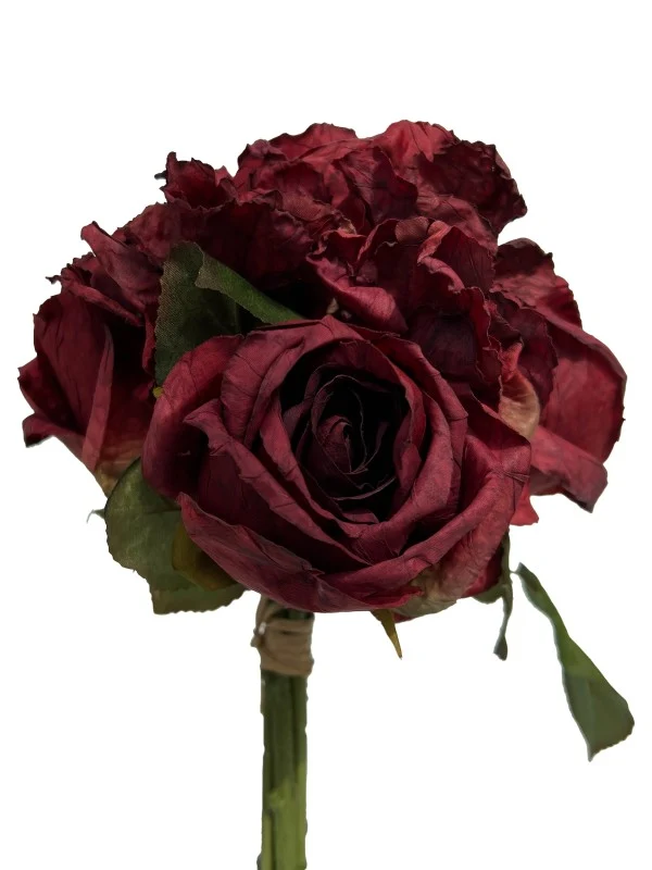 ROSE HYDRANGEA BUNDLE FADED DARK RED