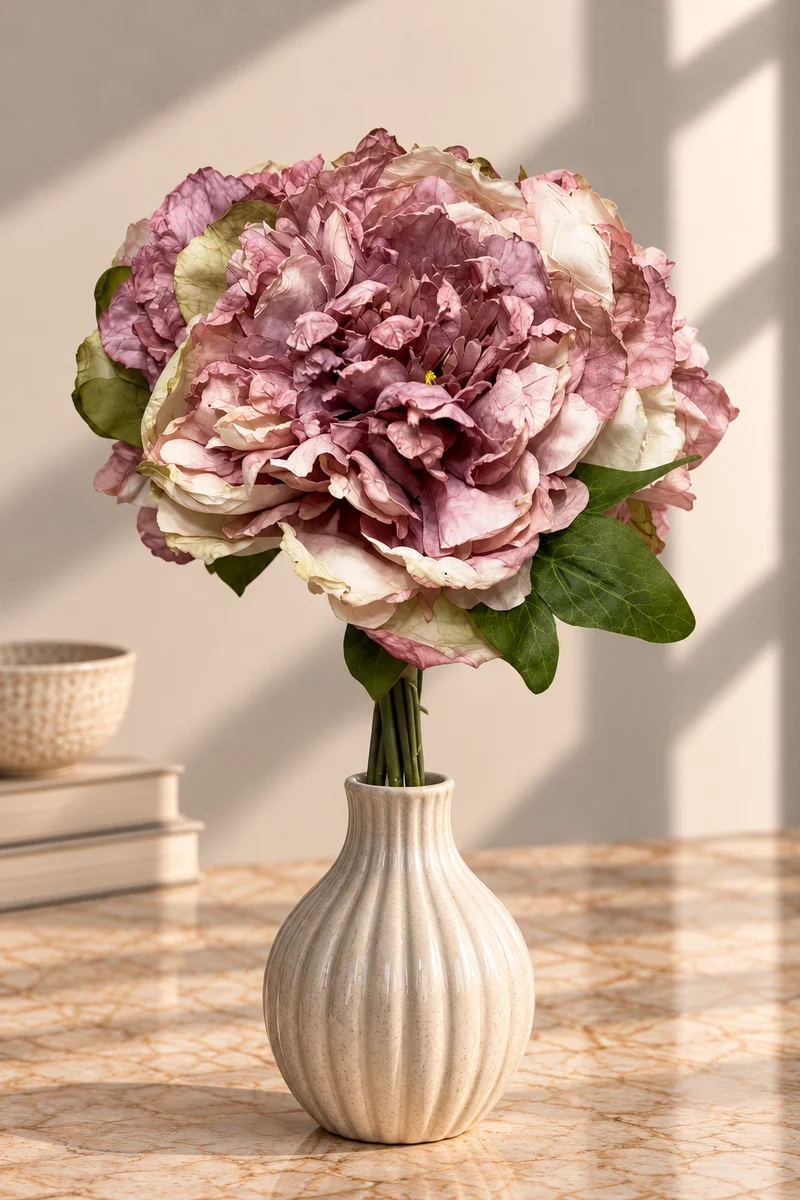 PEONY HYDRANGEA BUNDLE DRY PINK