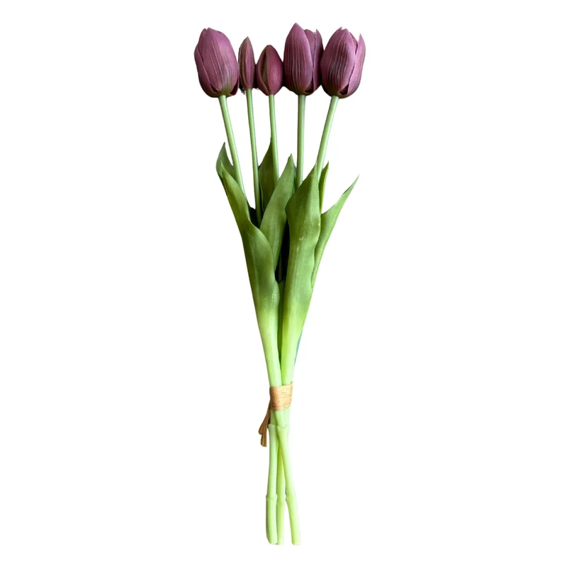 POINTY TULIP BOUQUET-5 NEW PURPLE 45CM