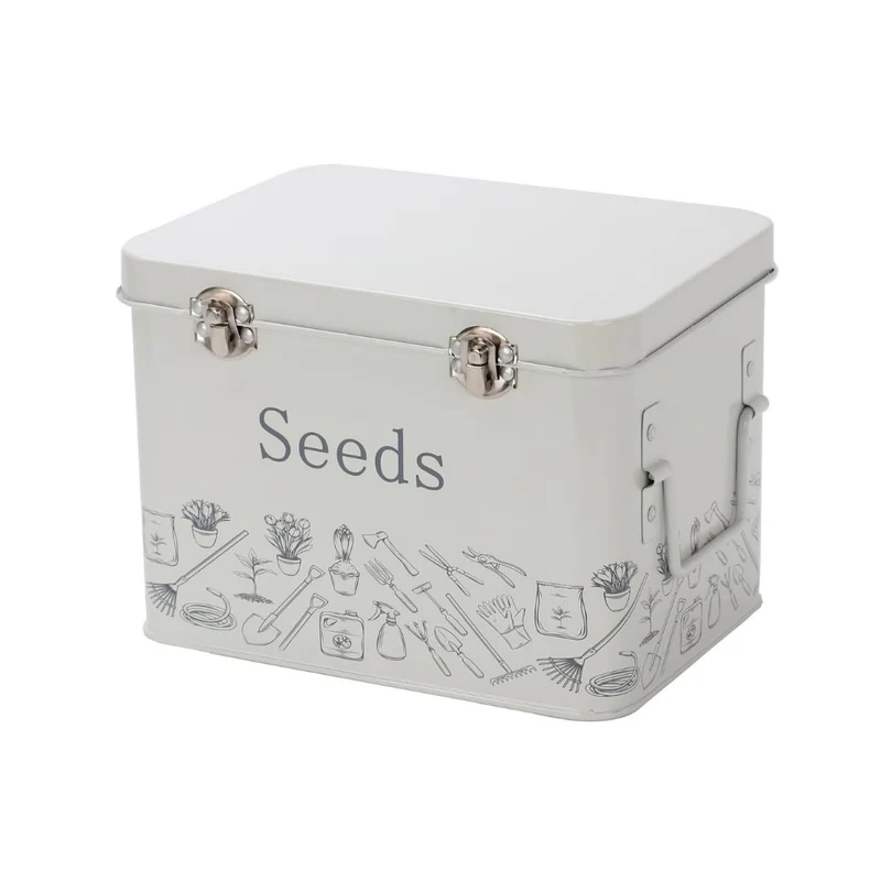 Seed Tin for Seed Storage With Envelopes and Dividers