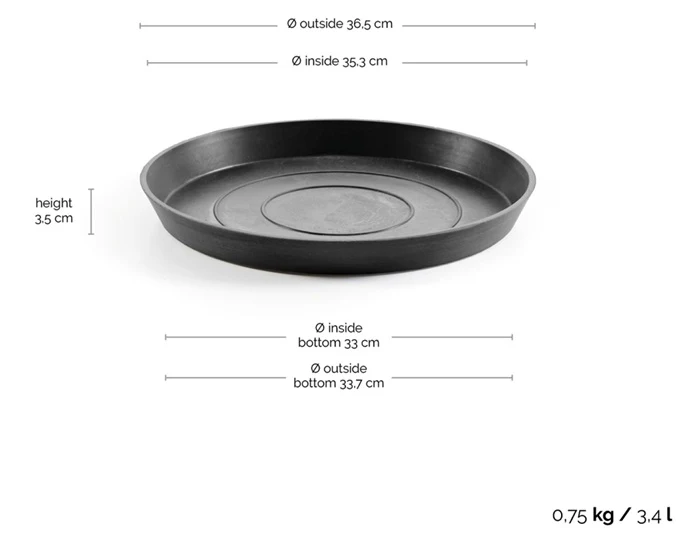 Krukfat 'Round 40' Dark Grey D36,5cm