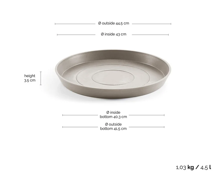 Krukfat 'Round 50' Taupe D44,5cm