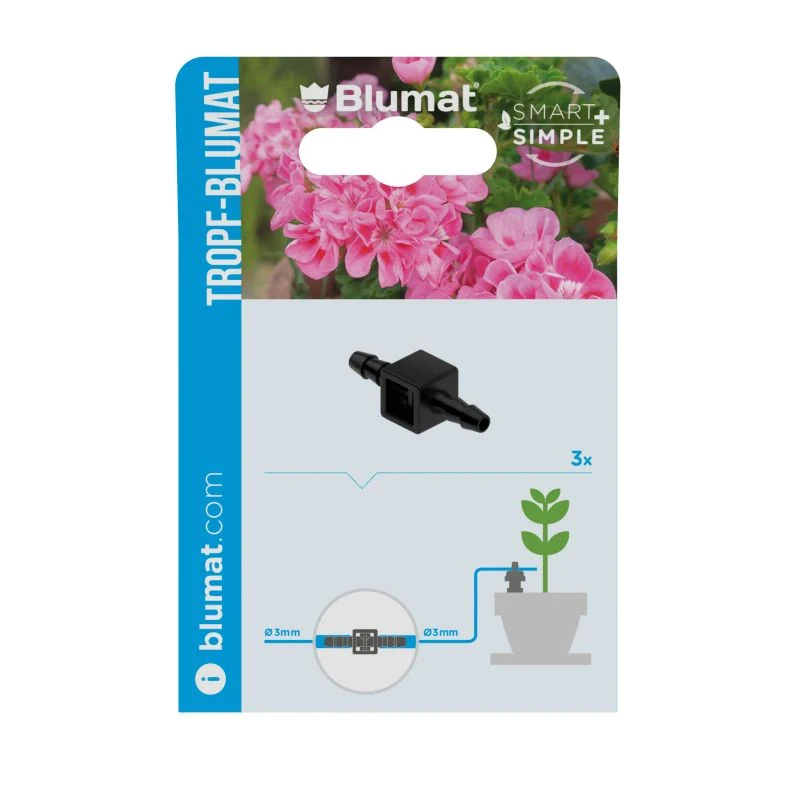 Blumat Mini-Hose Union – 3mm Connector, 3 Pack