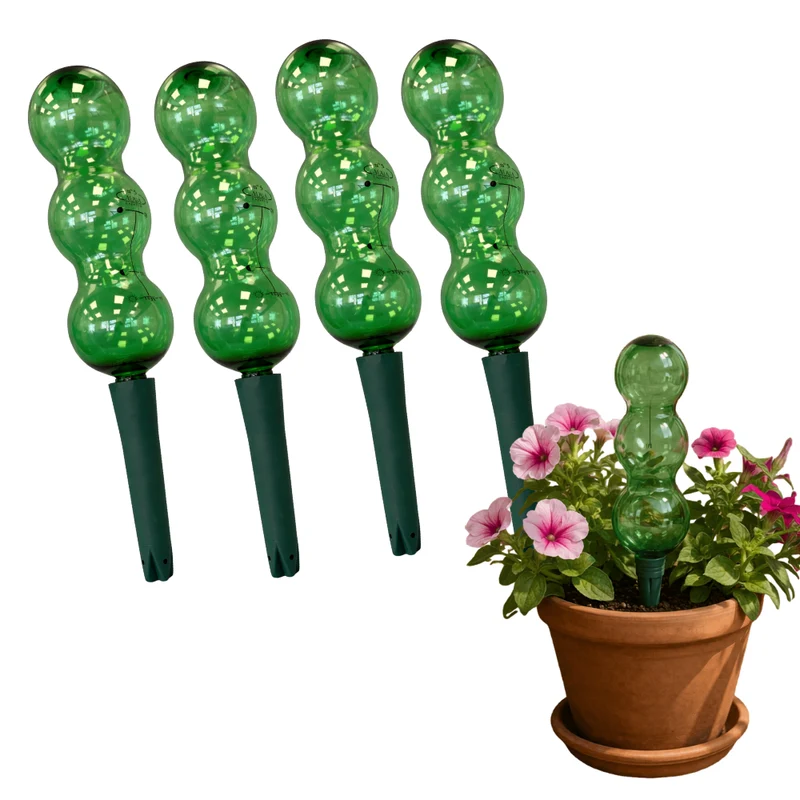 Green Self-Watering Spikes and Globes – 1.25L (Pack of 4)