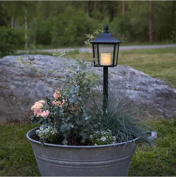 LED Gravlykta Flame Svart 14,5x52 cm