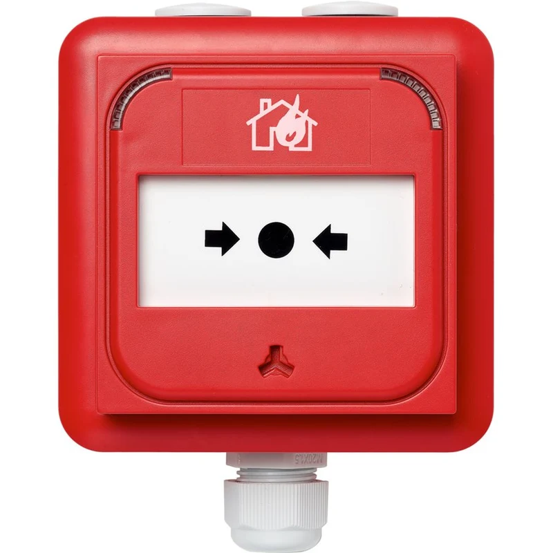 Larmknapp Led Adresserbar Isolator Infälld/Utanpå Ip67 Röd