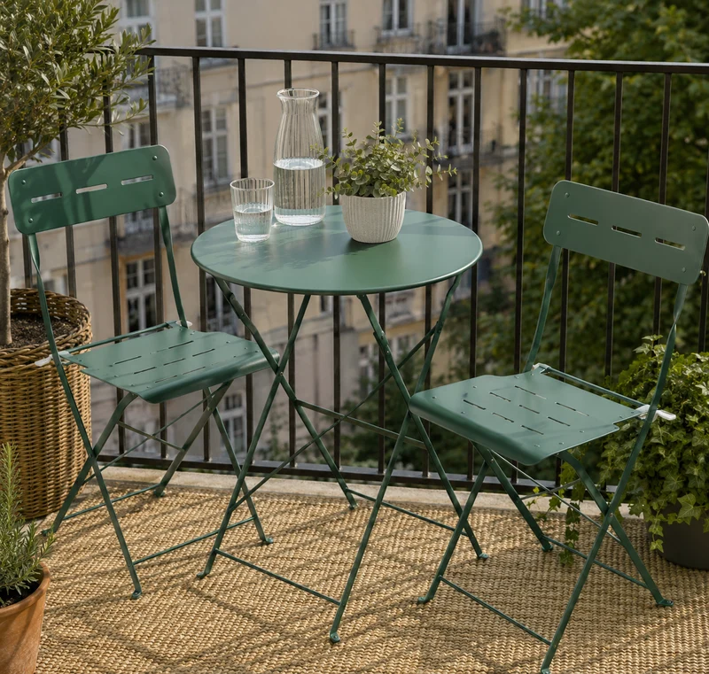 Bistroset för balkong & uteplats – Grön