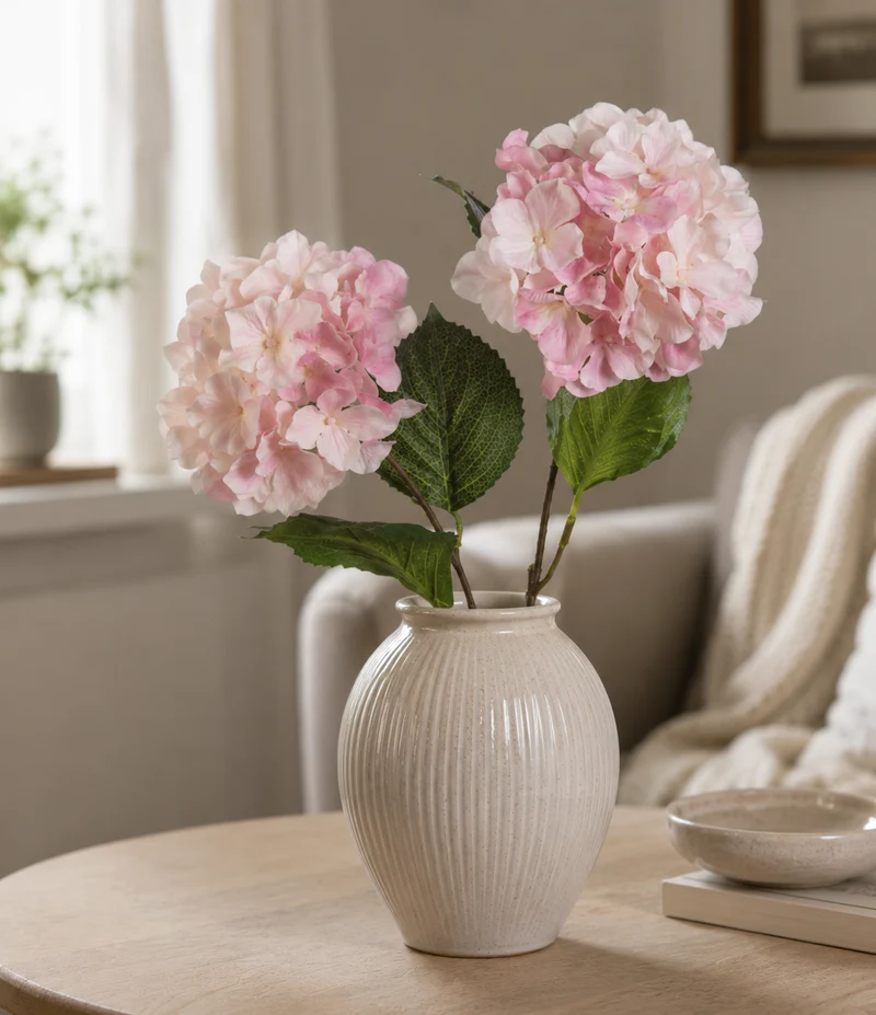 Hydrangea ljusrosa x2 66 cm
