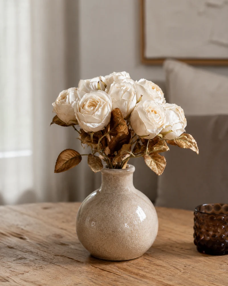 Rosa Dried Bundle creme x10 27 cm