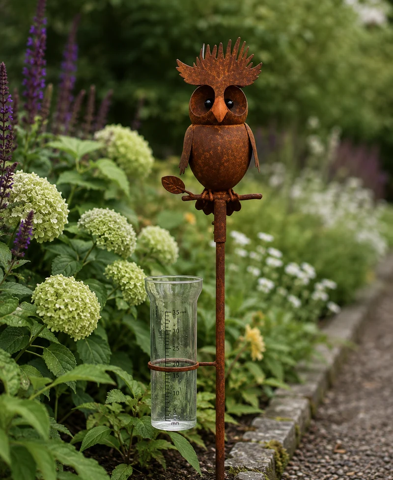 Regnmätare 'Uggla Rost' Ink. Mätglas