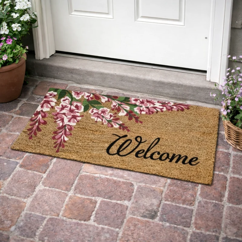 Dörrmatta 'Welcome Flowerpower' 23x53cm