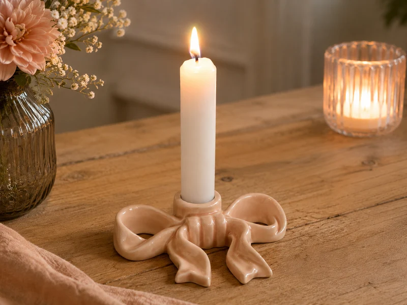 Fenja Ljusstake Rosett Beige S