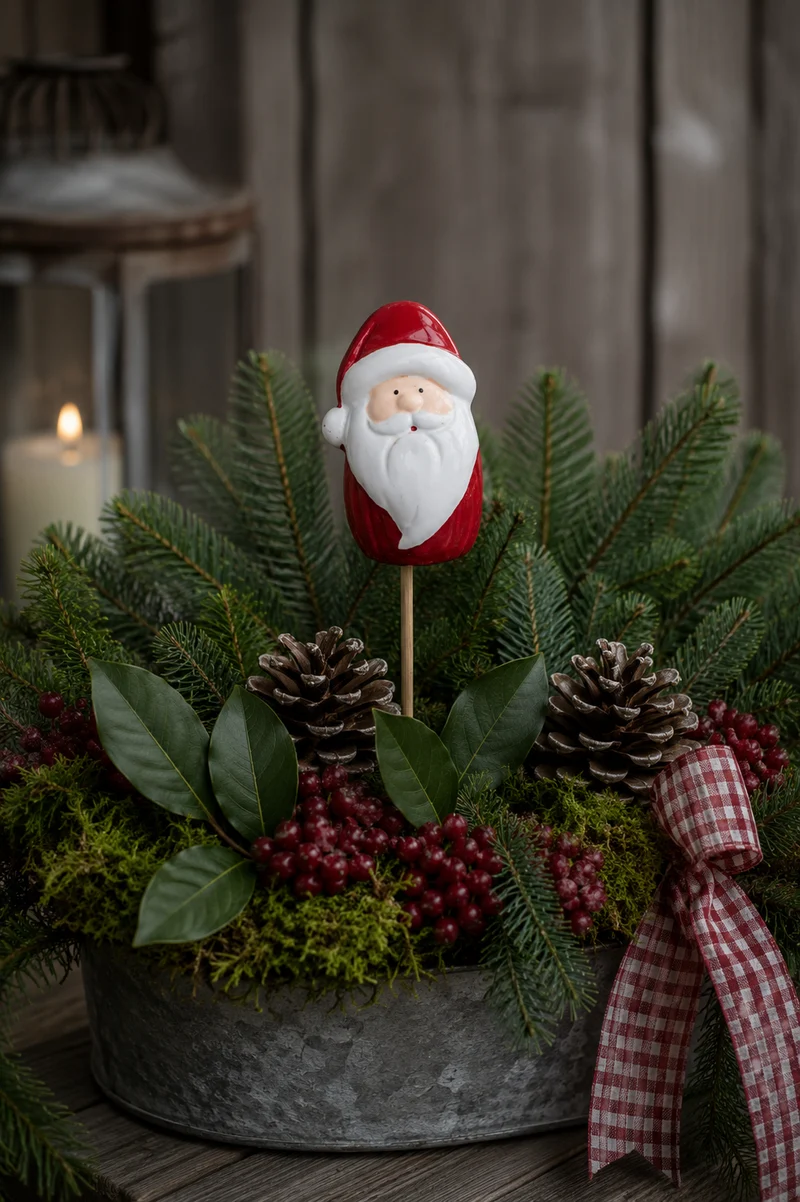 Sticks Tomte Keramik Röd