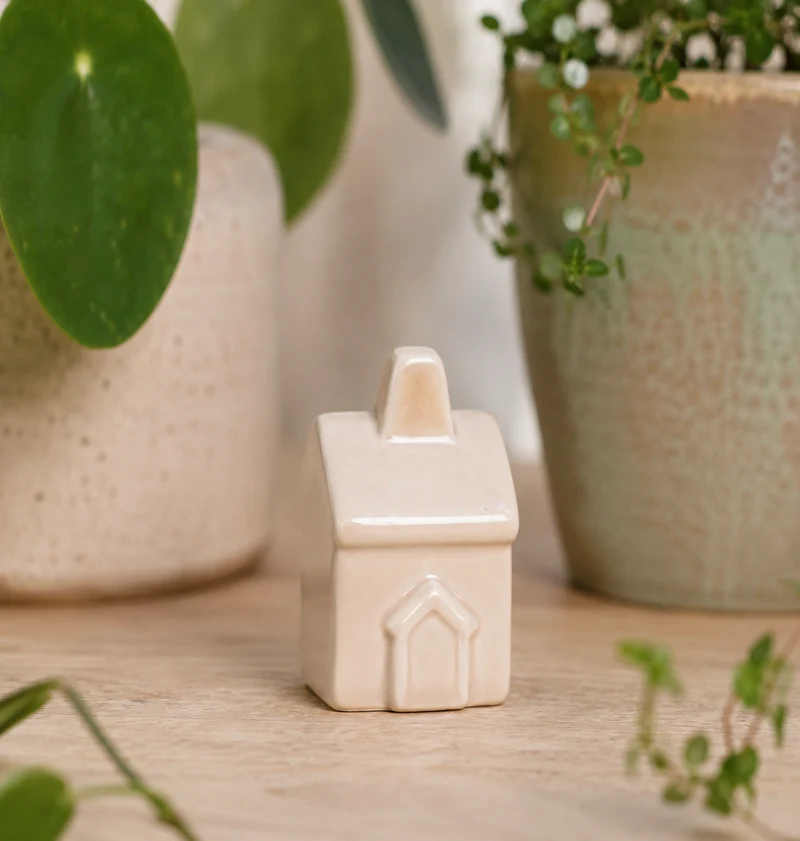 Minihus keramik vit 5cm