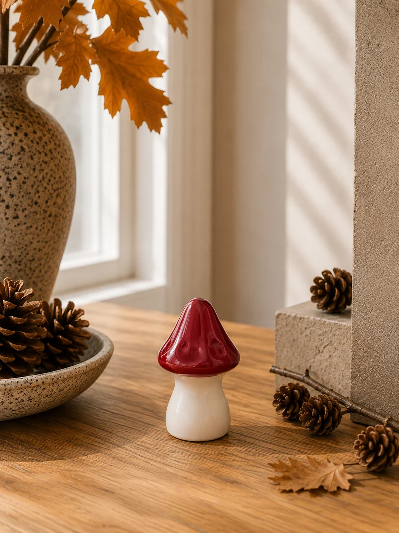 Keramiksvamp Mini 'Happy' Röd H4cm