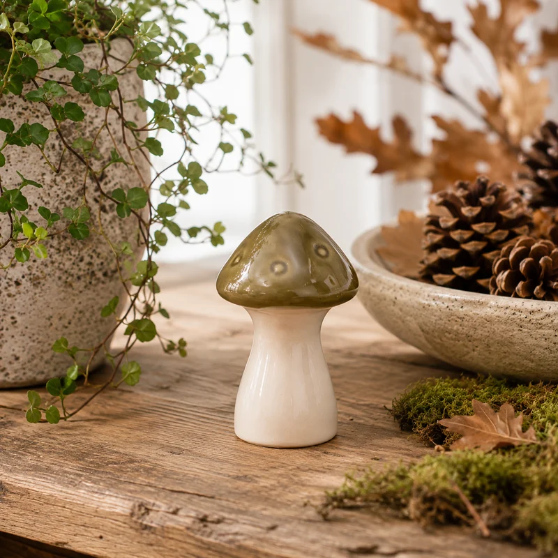 Keramiksvamp 'Happy' Grön H6cm
