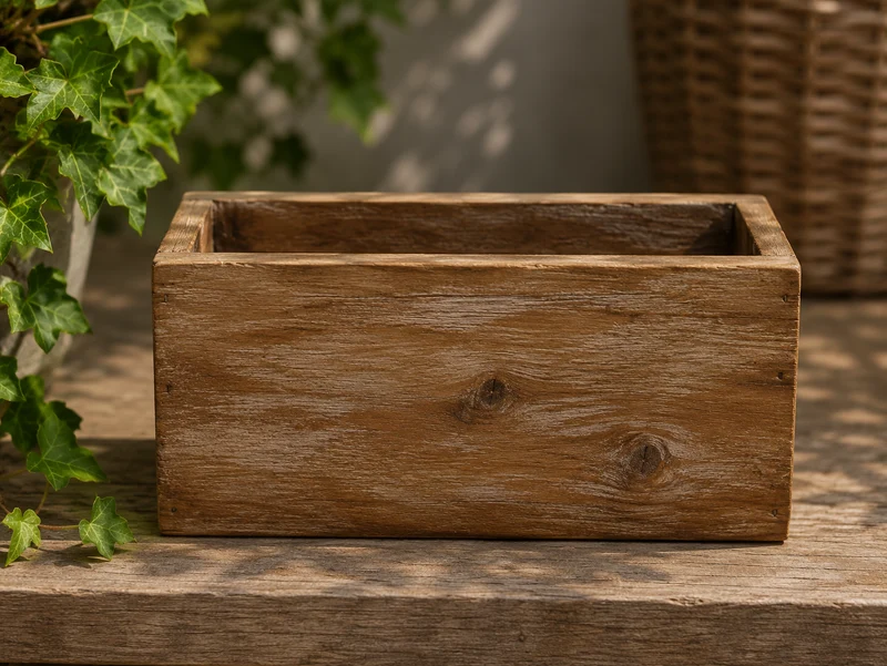 Trälåda natur D19x9cm
