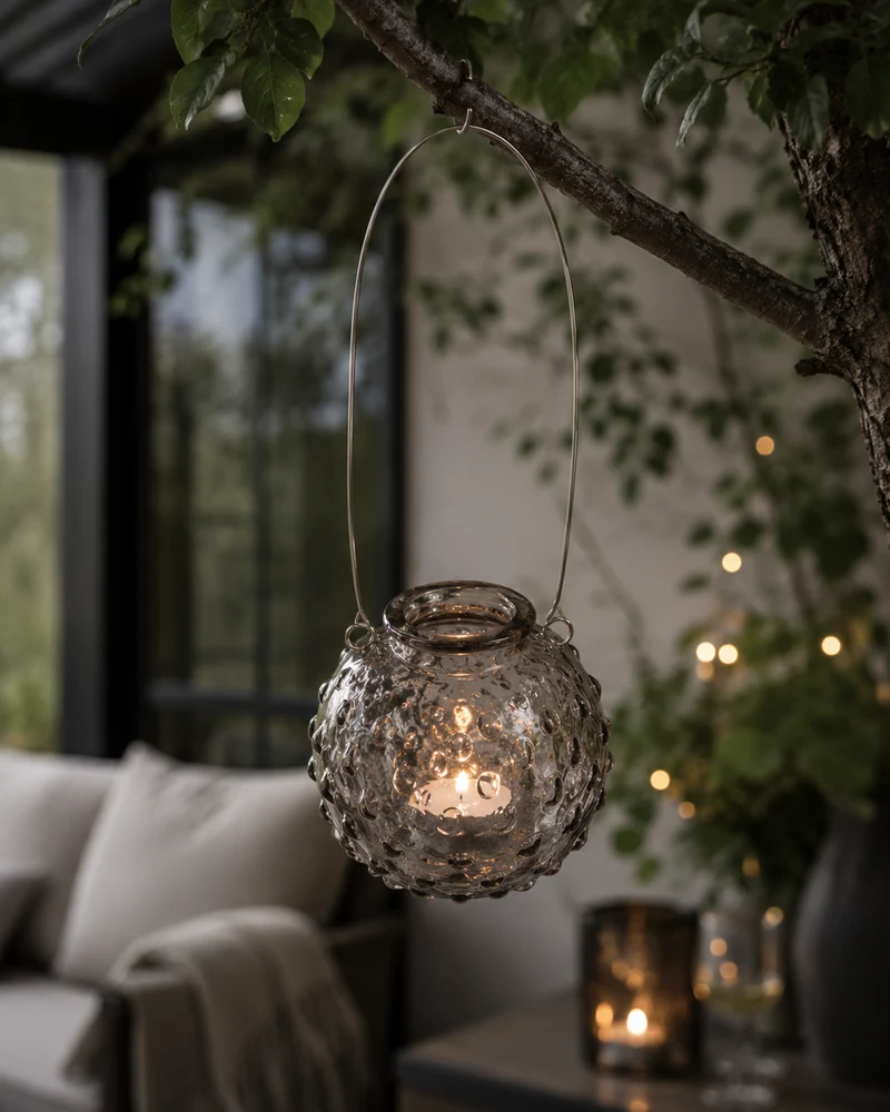 Glasvas med handtag - Grå