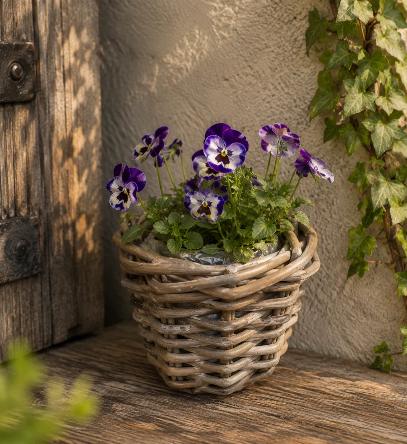Planteringskorg' Rattan' D13cm