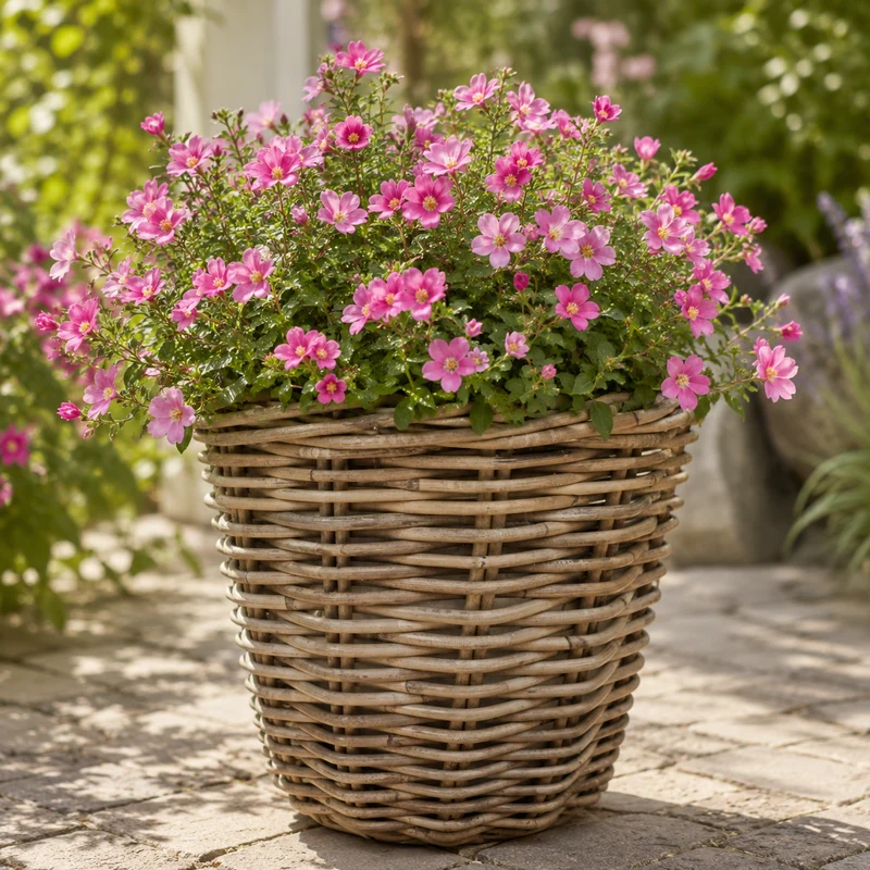 Planteringskorg 'Rattan Round' 35x36cm