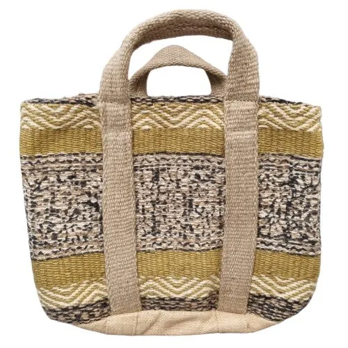 Väska i Jute 'Yellow Stripes'
