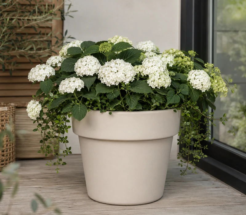 Green Basics Top Planter 40cm - Cotton White