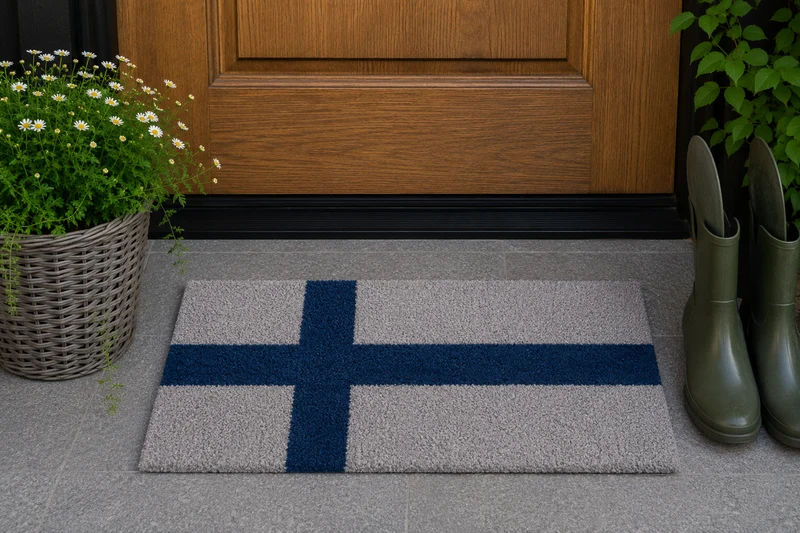 Dörrmatta Finlands Flagga 23x53cm