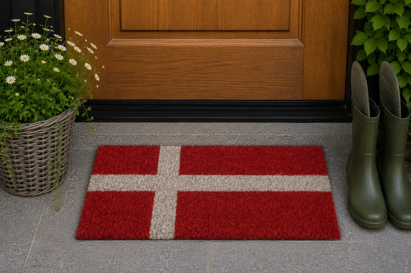 Dörrmatta 'Danmarks Flagga' 23x53cm