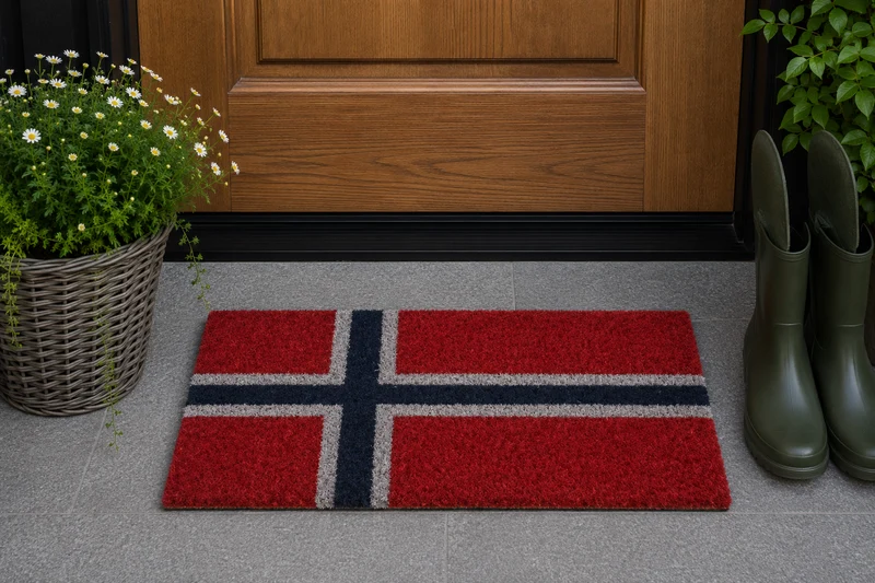 Dörrmatta 'Norges Flagga' 23x53cm