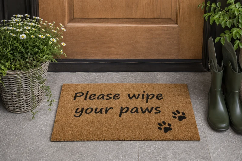 Dörrmatta 'Please Wipe Your Paws' 45x75cm