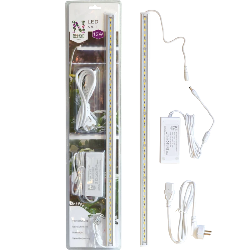 Växtbelysning LED NO.1 15W, 60cm med adapter