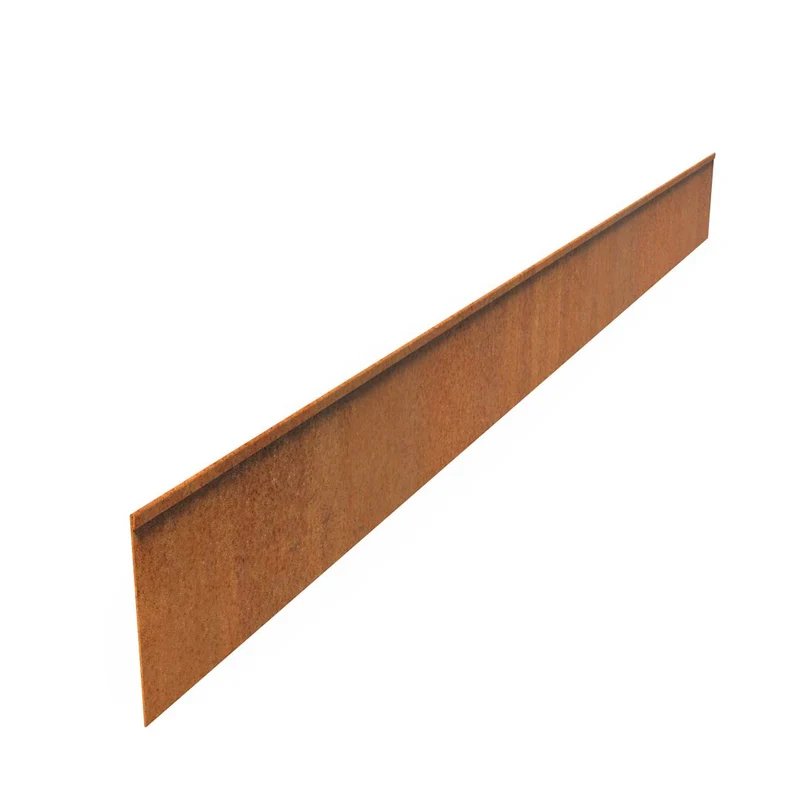 Rabattkant Cortenstål med omvikt överkant 2 mm 2300x2x200 mm
