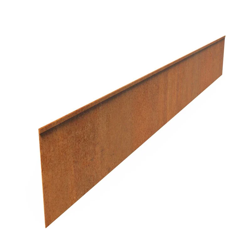 Rabattkant i kortenstål med vikt överkant 2 mm – 2300x290 mm