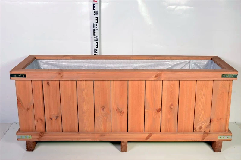 Rektangulär planteringslåda i trä 150x50x50 cm