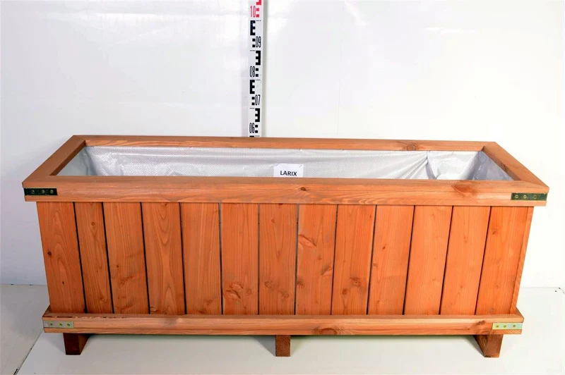 Blomlåda i lärkträ Rektangulär 150x50x50 cm