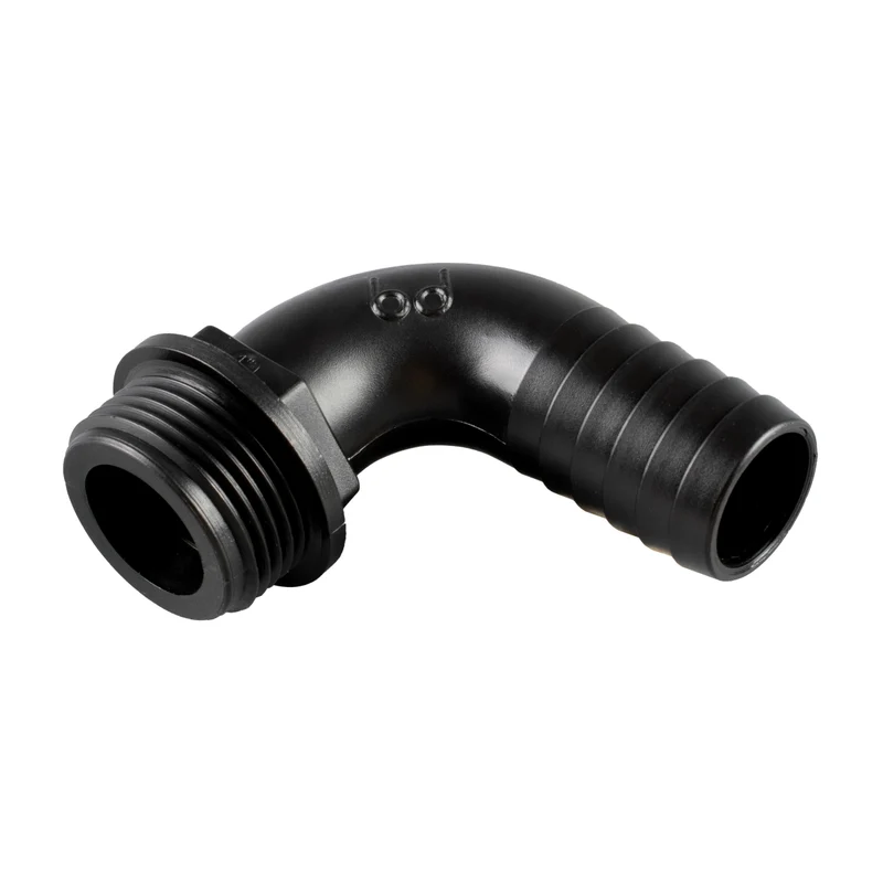 Bucchi 0400131 – 90° slangnippel hane (PP svart)
