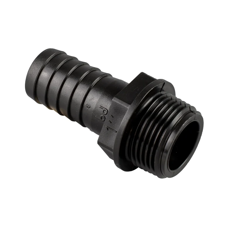 Bucchi 0400130 – Rak slangnippel hane (PP svart)