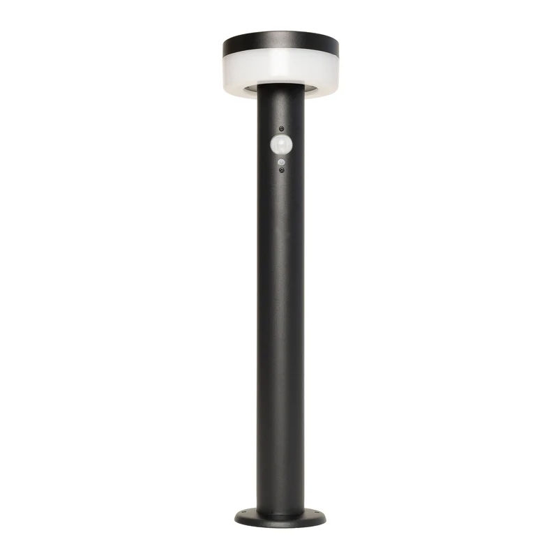 Black Stainless Steel Solar Bollard | Motion Sensor | 12LED
