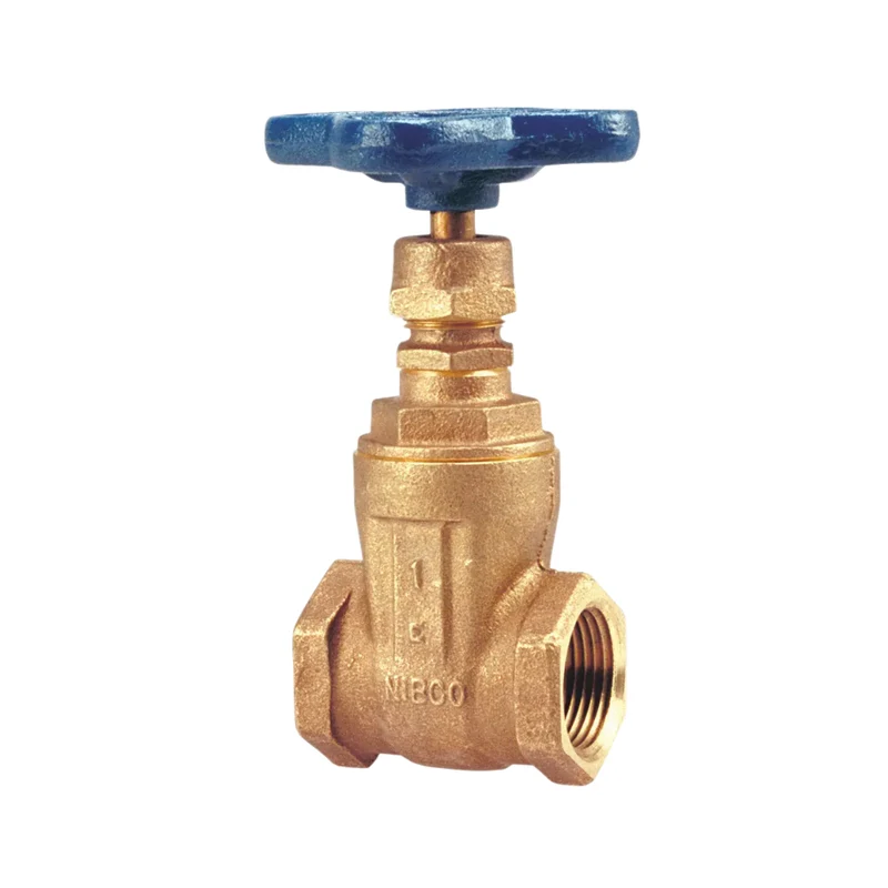 Nibco T113 Bronze Gate Valve, Non-Rising Stem — FIPT, Blue Oval Handle