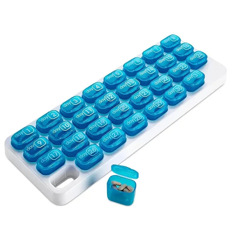VigorCare™ 31-Dagars Pillerdosett | Månatlig Medicindosa med Avtagbara Fack