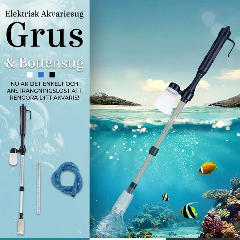 Elektrisk Slamsugare & Grusrensare för Akvarium
