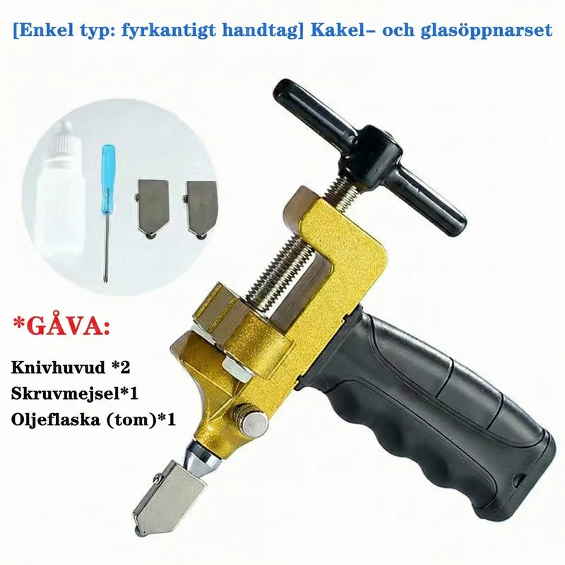 2-i-1 Glas- och Kakelskärare – Manuellt Skärverktyg med Bryttång (Professionell)
