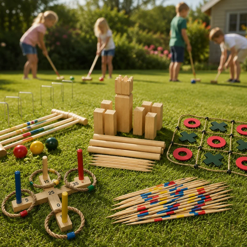 Sommarens stora trädgårdsspelspaket med 5 klassiska trädgårdsspel