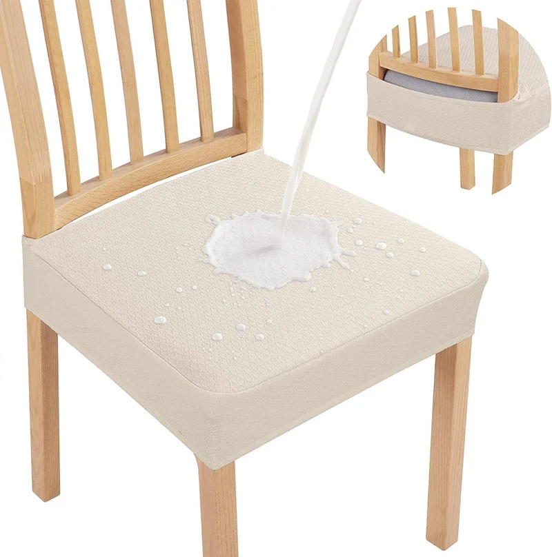 Vattentätt Stolsöverdrag i Jacquard – Halkfritt & Lättskött Sitsöverdrag för Matstolar-2-pack