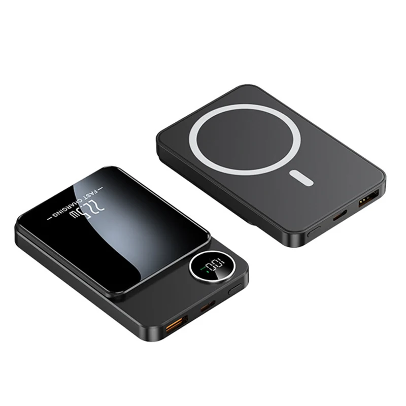 Magnetisk Powerbank 10000mAh för Resor – 22.5W Kabel och 15W Trådlös Snabbladdning