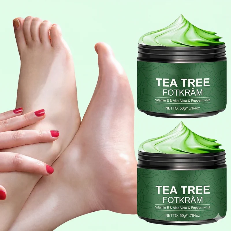 Lugnande Fotkräm med Aloe Vera & Tea Tree-olja – Djupåterfuktande för Torra Fötter